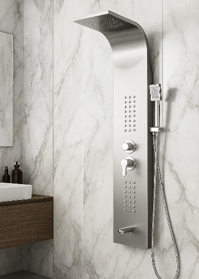 خلاط دش من الكروم – Bathroy | صناعة إيطالية راقية لأقصى درجات الراحة سهل التركيب - محورك